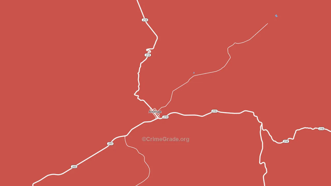 Antelope, OR Map of Drug-Related Crime Rates