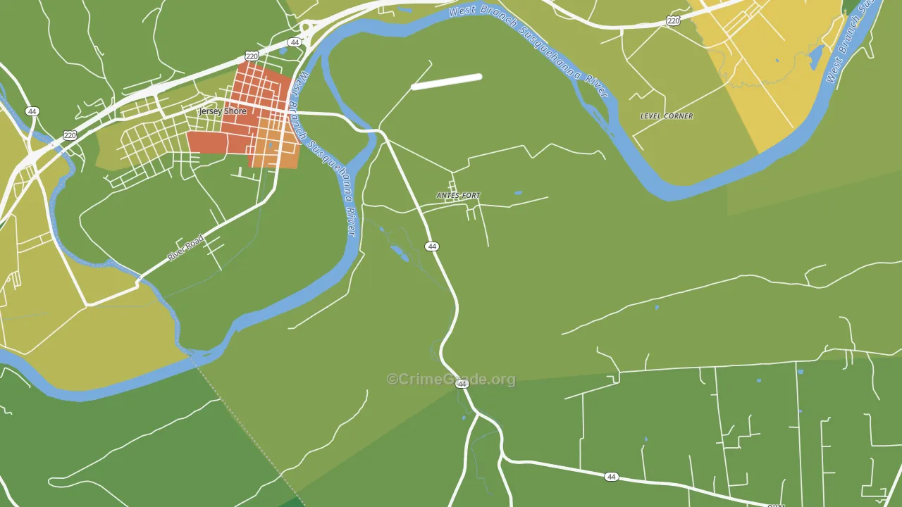 Antes Fort, PA Map of Drug-Related Crime Rates
