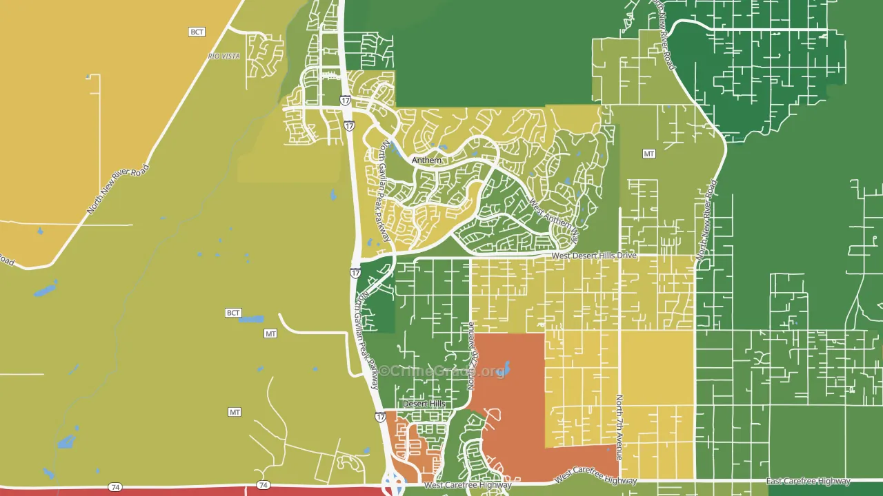 Anthem, AZ Map of Drug-Related Crime Rates