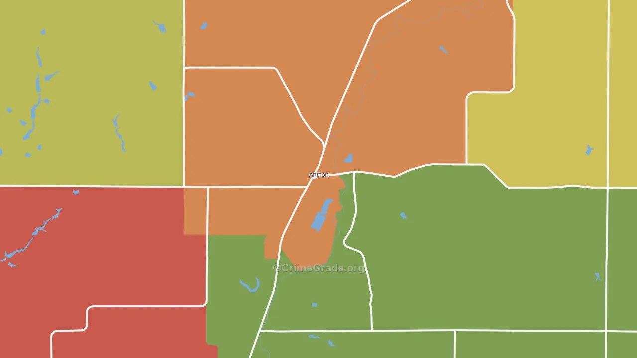 Anthon, IA Map of Drug-Related Crime Rates