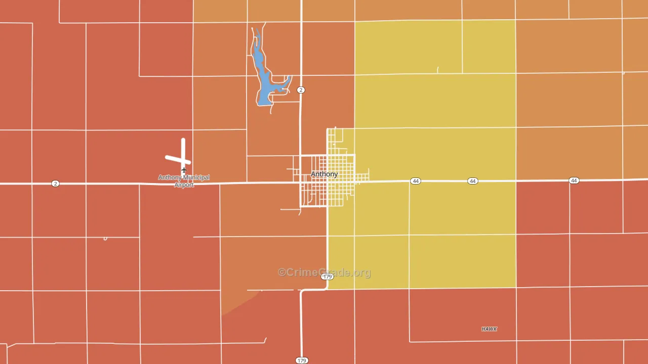 Anthony, KS Map of Drug-Related Crime Rates