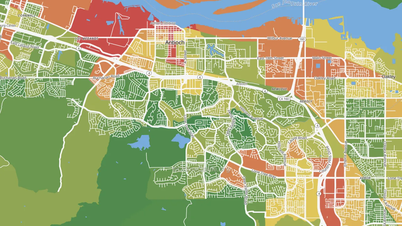 Antioch, CA Map of Drug-Related Crime Rates