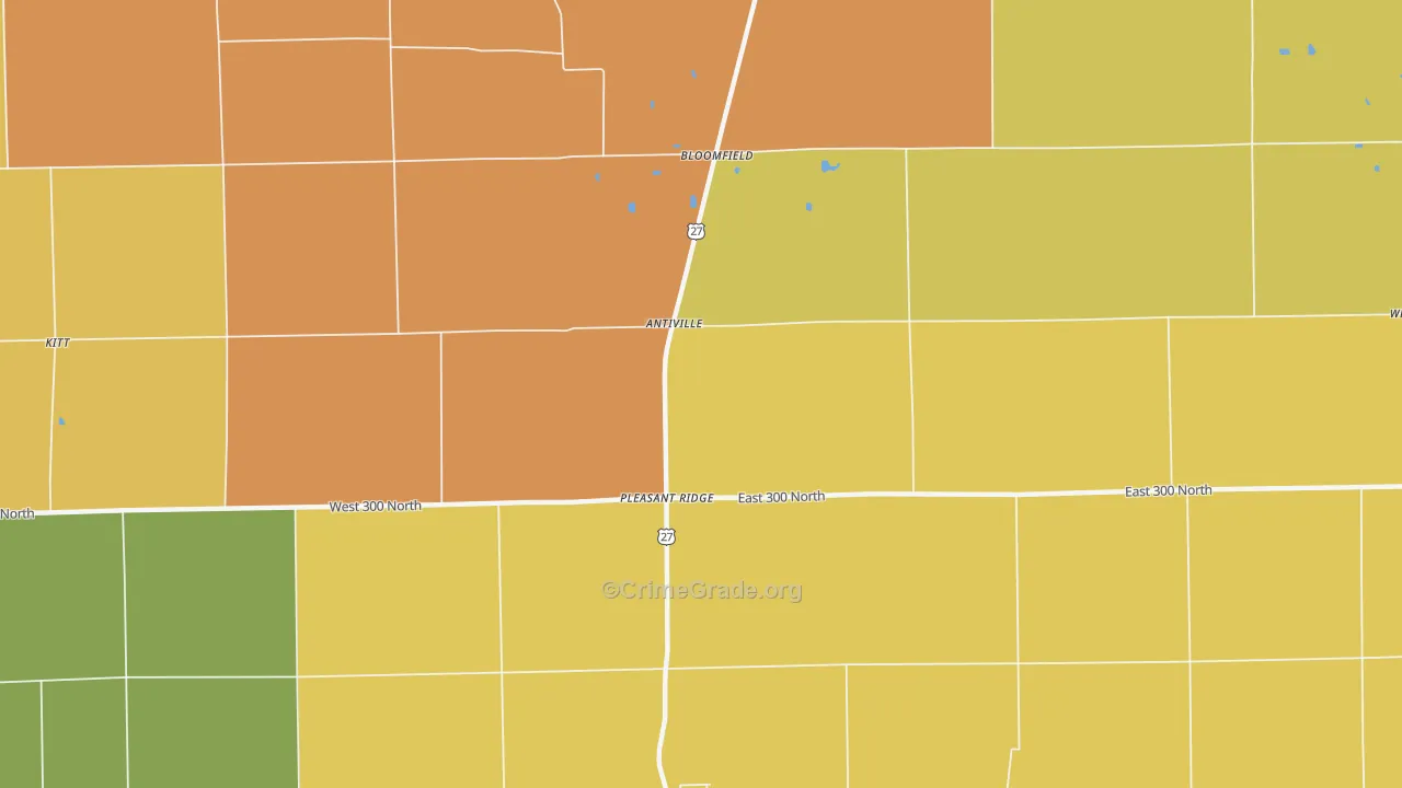 Antiville, IN Map of Drug-Related Crime Rates