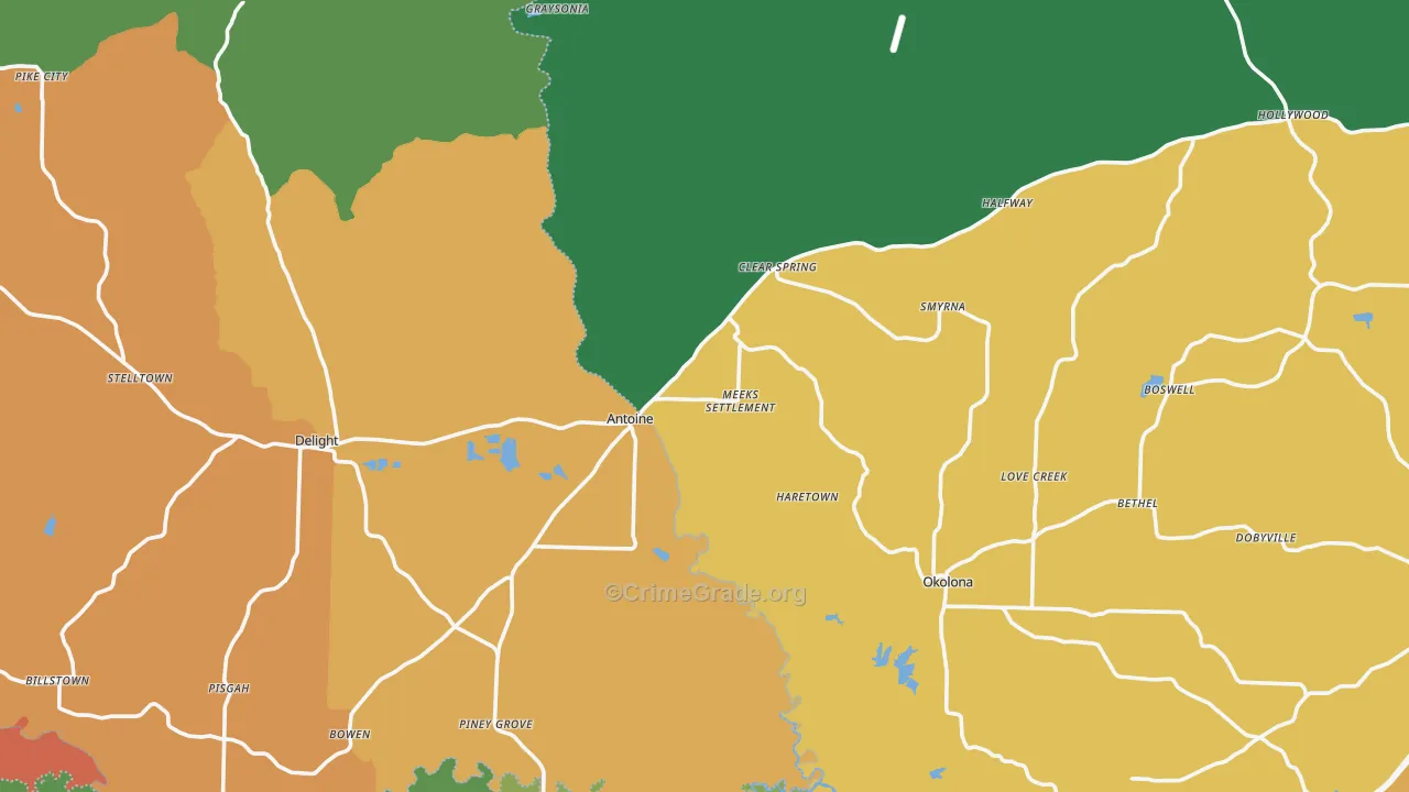 Antoine, AR Map of Drug-Related Crime Rates