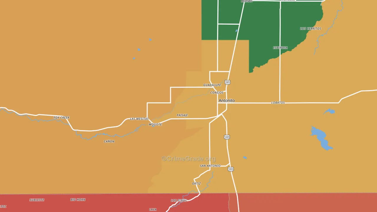 Antonito, CO Map of Drug-Related Crime Rates
