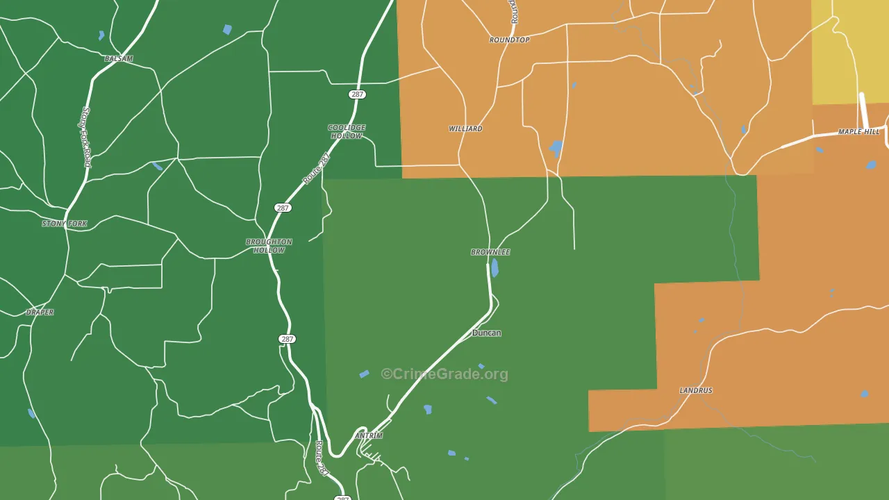 Antrim, PA Map of Drug-Related Crime Rates