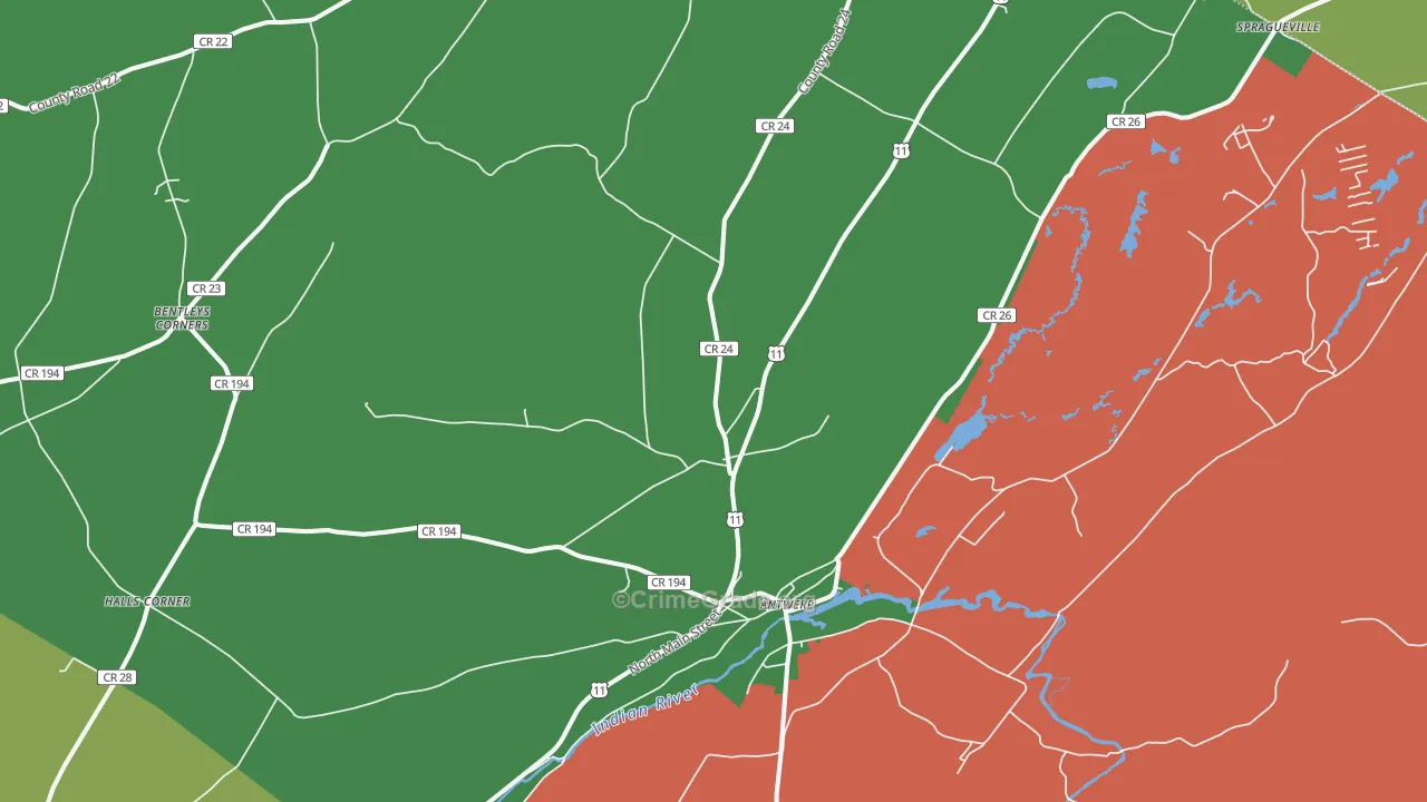 Antwerp, NY Map of Drug-Related Crime Rates