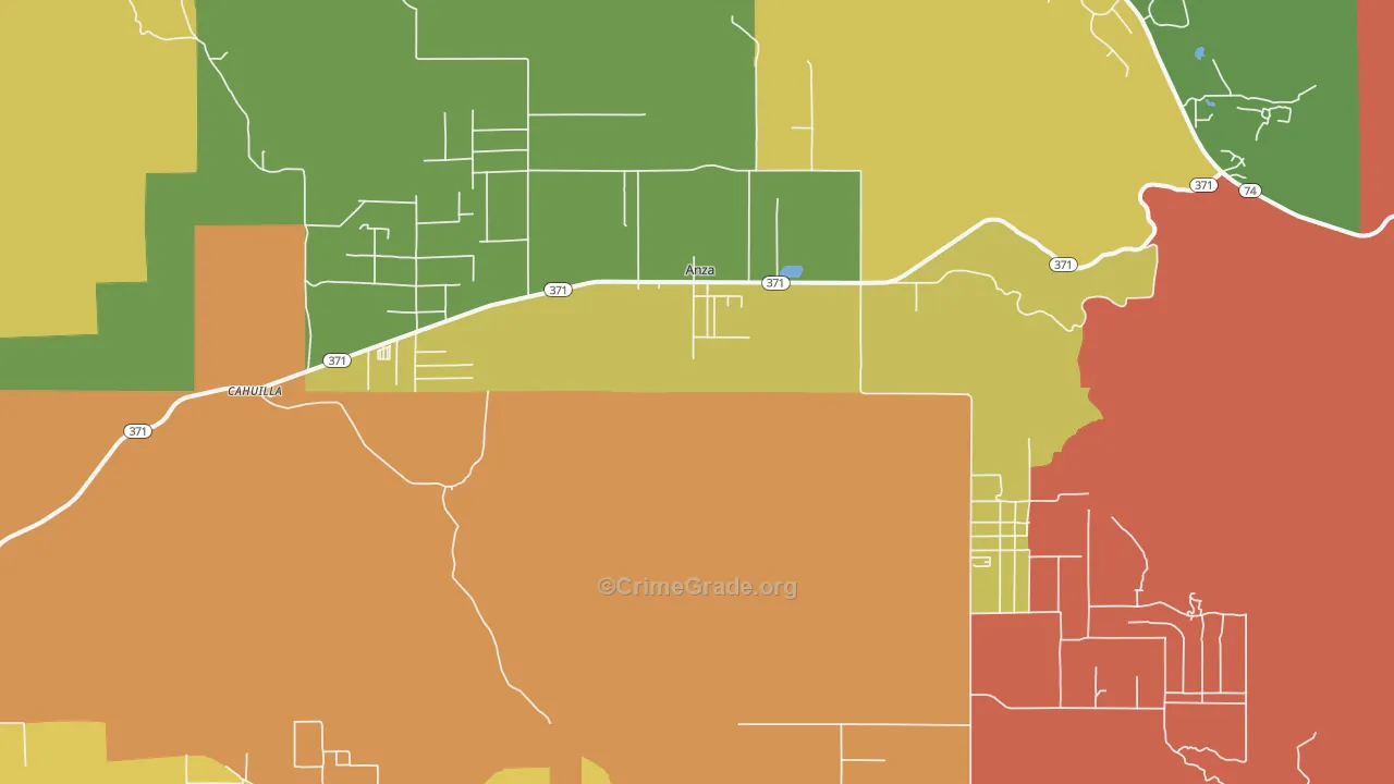 Anza, CA Map of Drug-Related Crime Rates