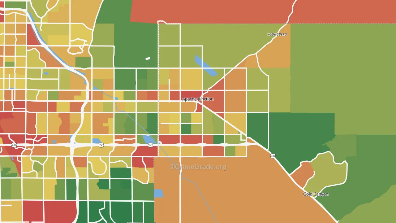 Apache Junction, AZ Map of Drug-Related Crime Rates