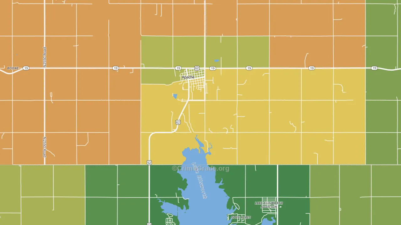 Apache, OK Map of Drug-Related Crime Rates