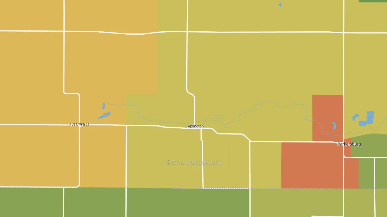 Aplington, IA Map of Drug-Related Crime Rates
