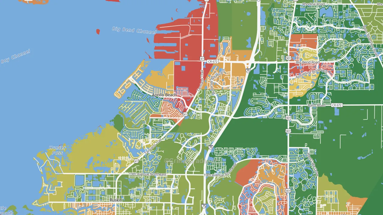 Apollo Beach, FL Map of Drug-Related Crime Rates