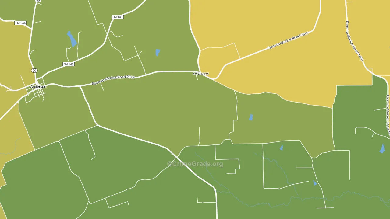 Apolonia, TX Map of Drug-Related Crime Rates