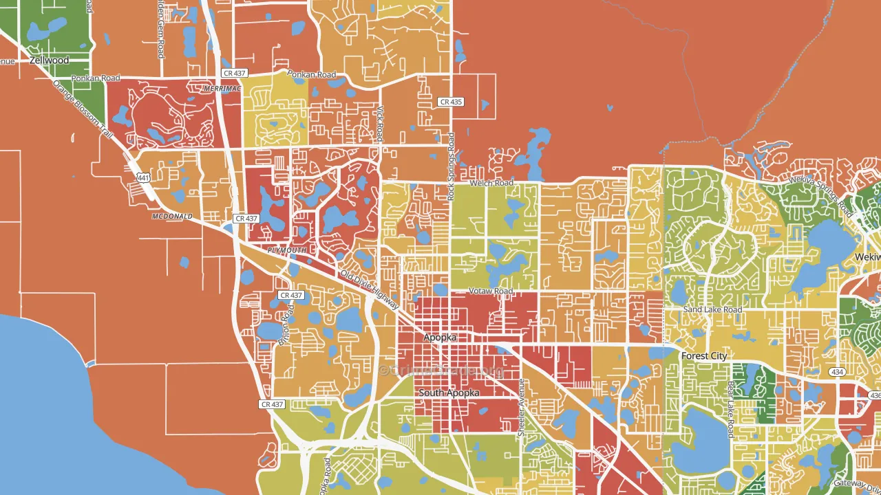 Apopka, FL Map of Drug-Related Crime Rates