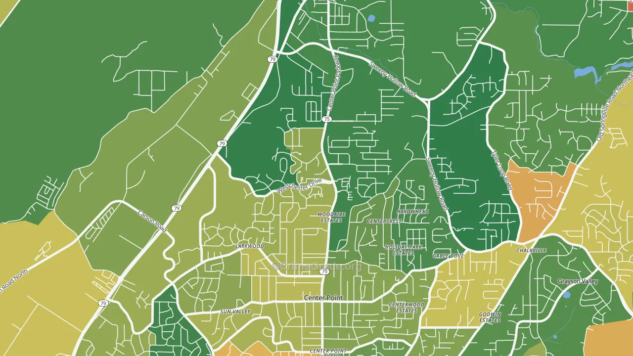 Apple Valley, Birmingham, AL Map of Drug-Related Crime Rates