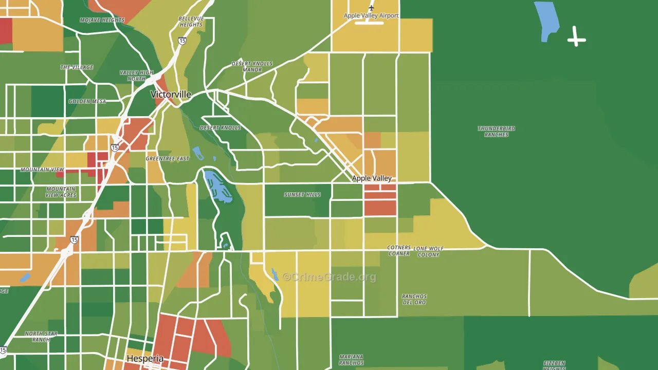 Apple Valley, CA Map of Drug-Related Crime Rates