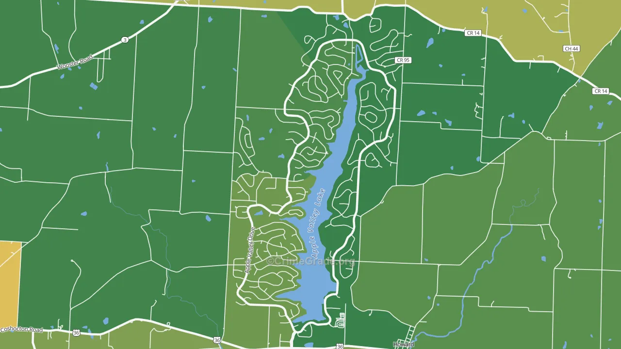 Apple Valley, OH Map of Drug-Related Crime Rates