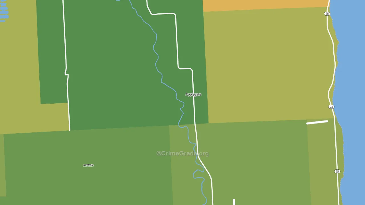 Applegate, MI Map of Drug-Related Crime Rates