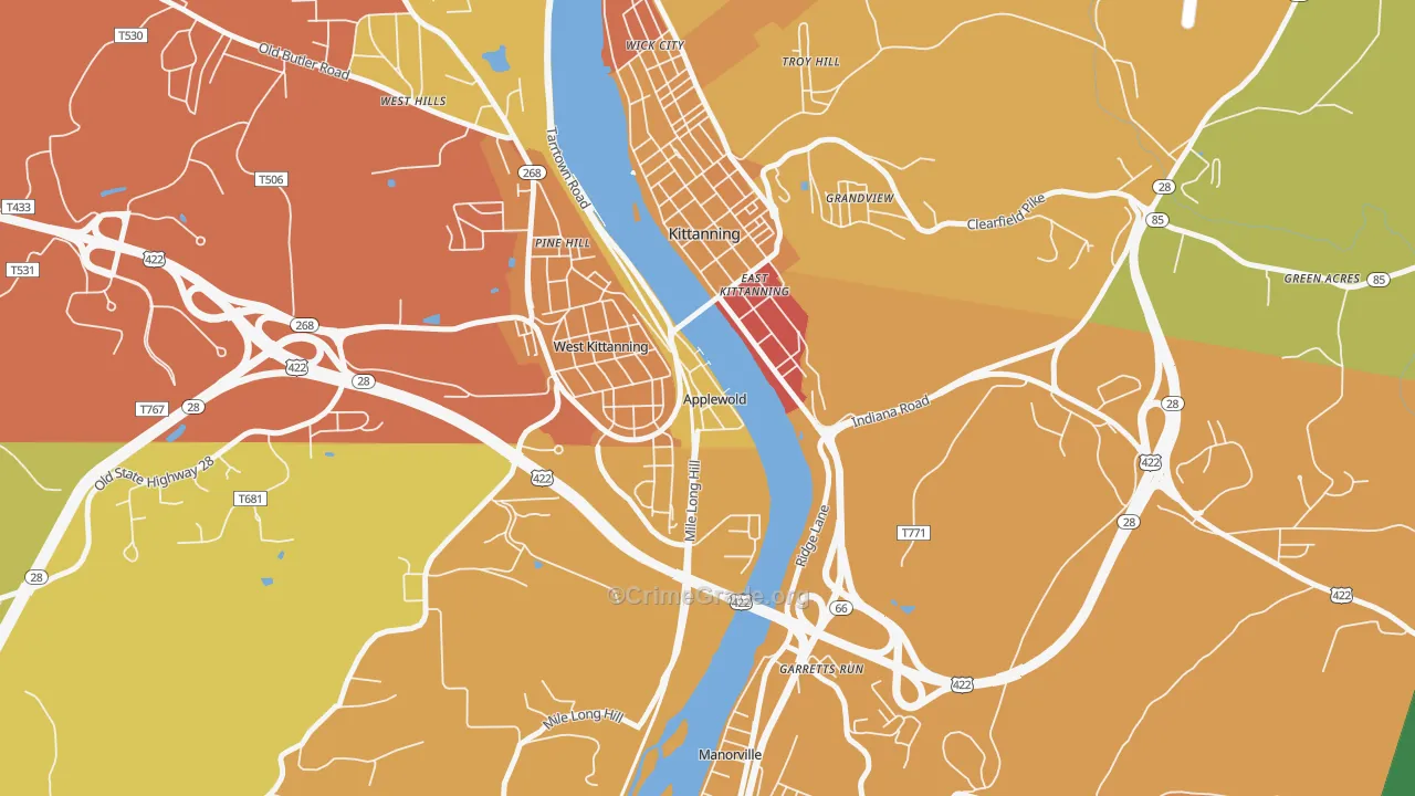 Applewold, PA Map of Drug-Related Crime Rates