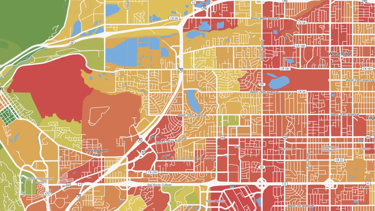 Applewood, Lakewood, CO Map of Drug-Related Crime Rates