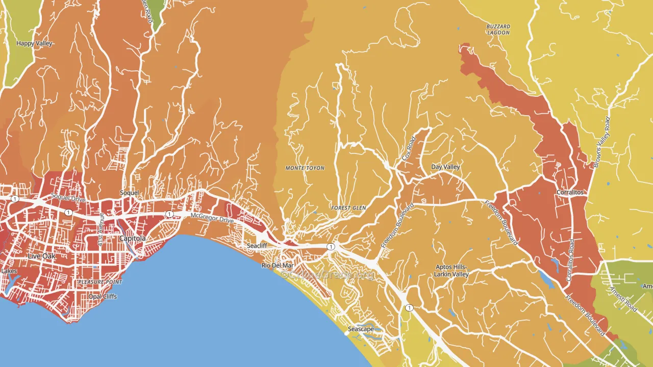 Aptos, CA Map of Drug-Related Crime Rates