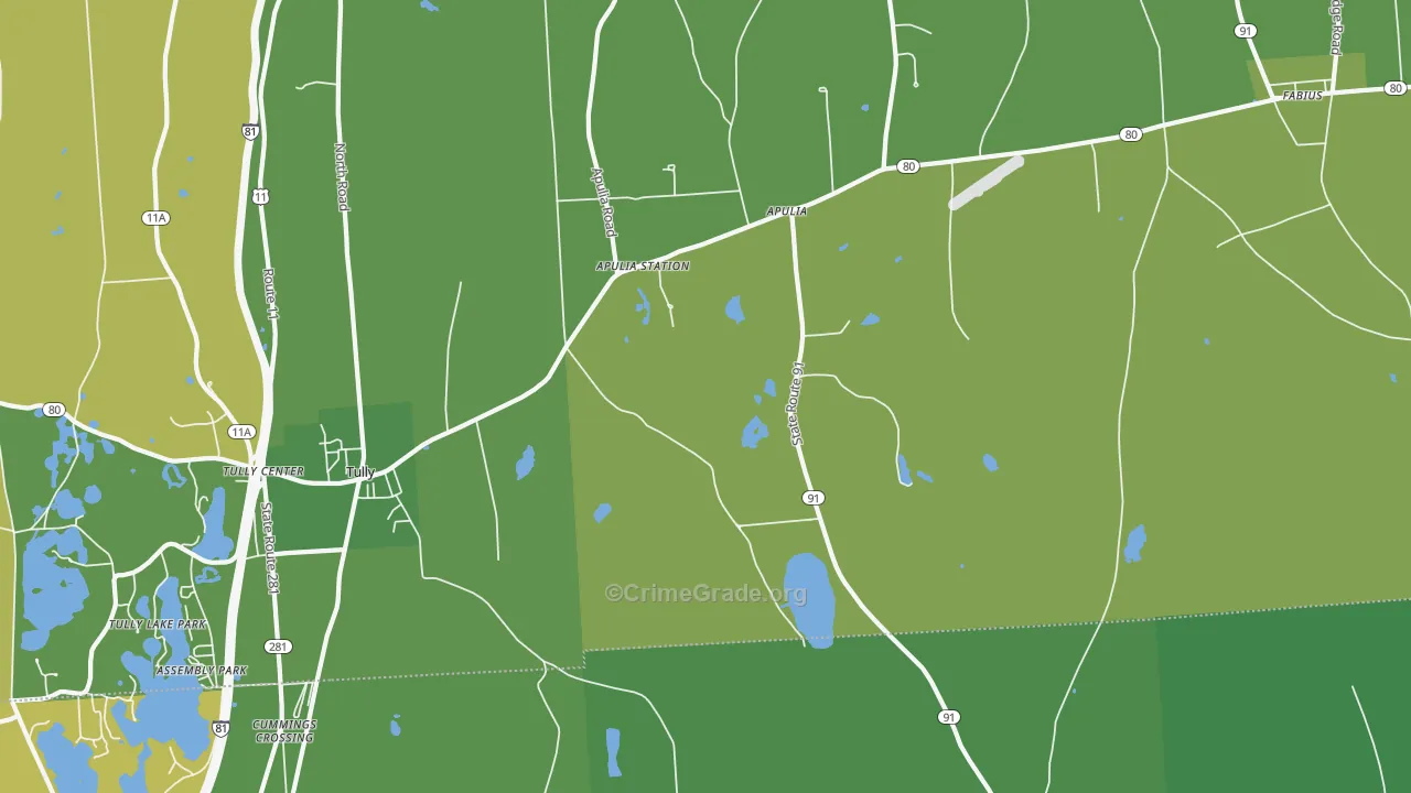 Apulia Station, NY Map of Drug-Related Crime Rates