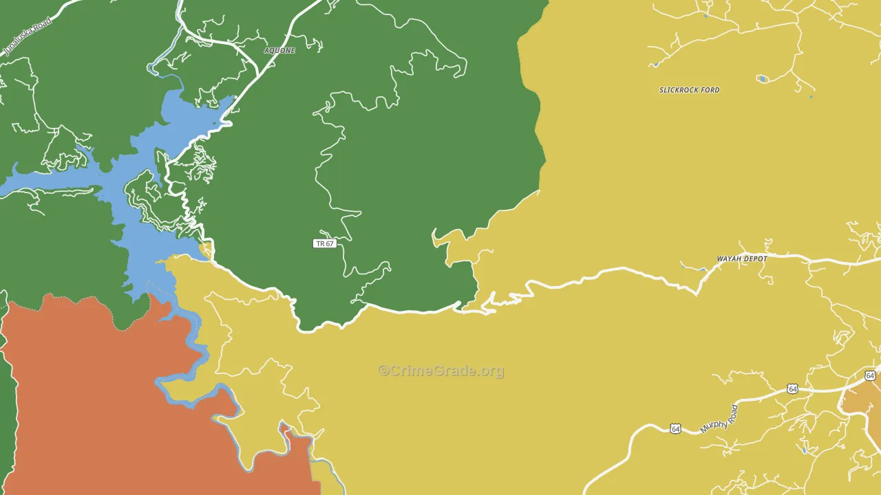 Aquone, NC Map of Drug-Related Crime Rates