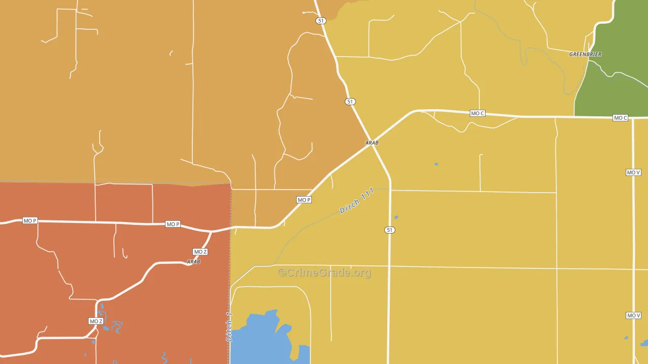 Arab, MO Map of Drug-Related Crime Rates