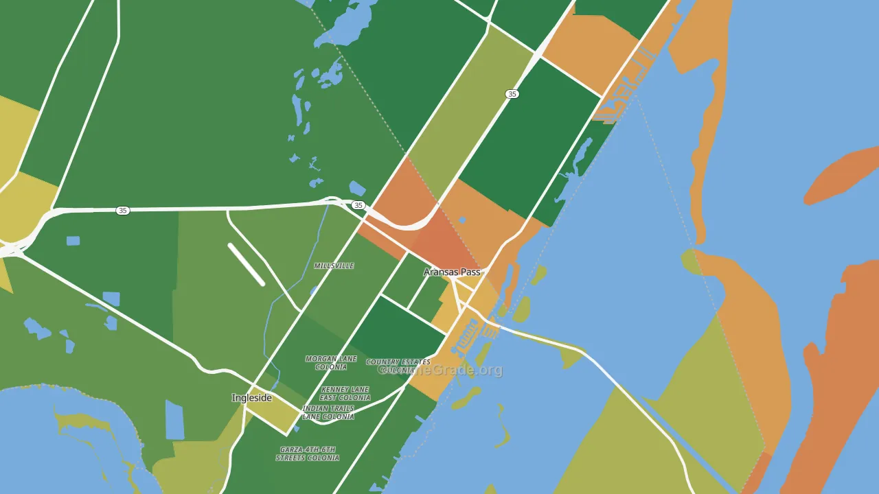 Aransas Pass, TX Map of Drug-Related Crime Rates