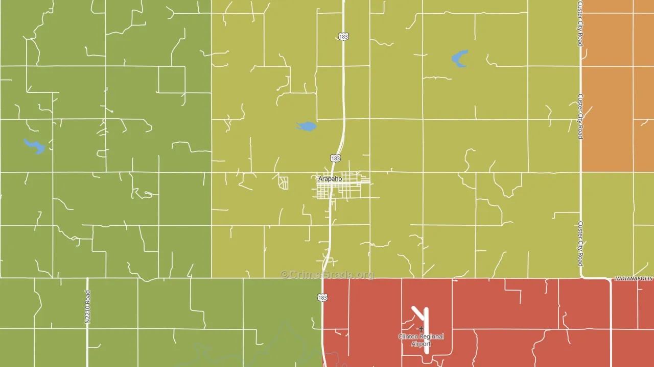 Arapaho, OK Map of Drug-Related Crime Rates
