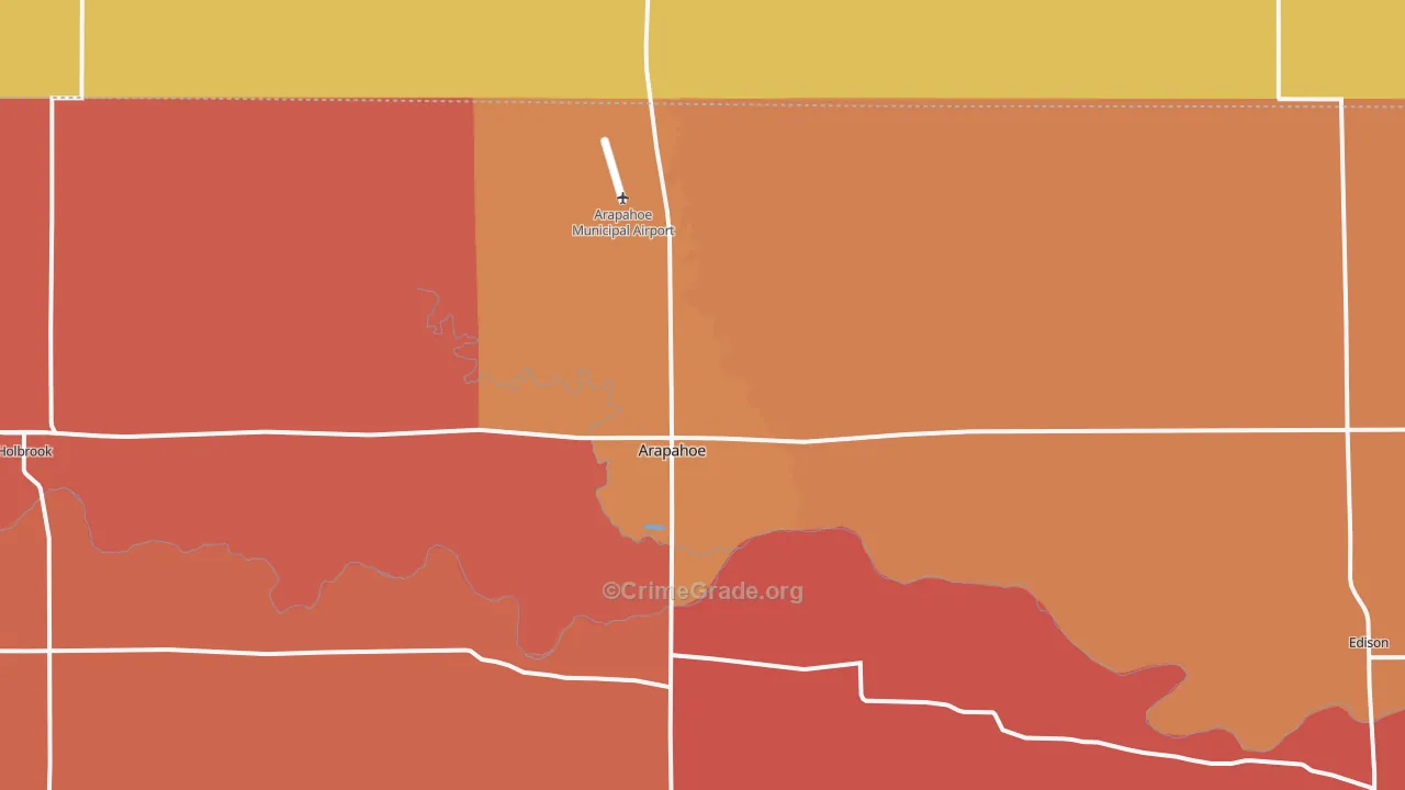 Arapahoe, NE Map of Drug-Related Crime Rates
