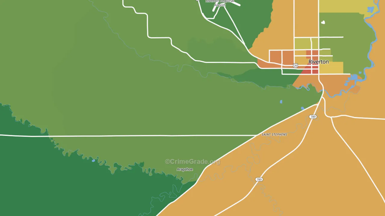 Arapahoe, WY Map of Drug-Related Crime Rates