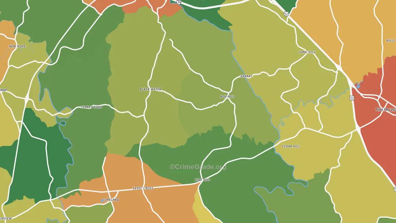 Ararat, NC Map of Drug-Related Crime Rates