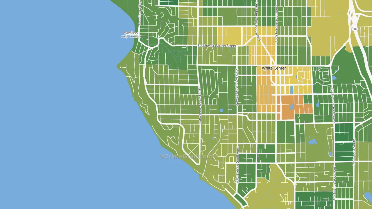 Arbor Heights, Seattle, WA Map of Drug-Related Crime Rates