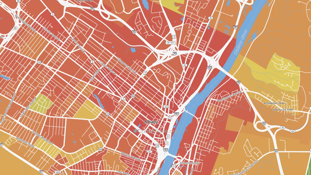 Arbor Hill, Albany, NY Map of Drug-Related Crime Rates