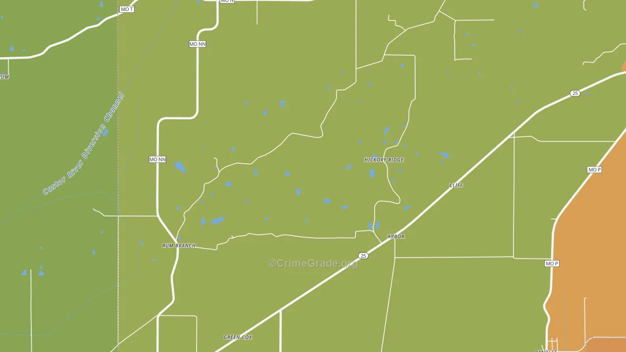 Arbor, MO Map of Drug-Related Crime Rates
