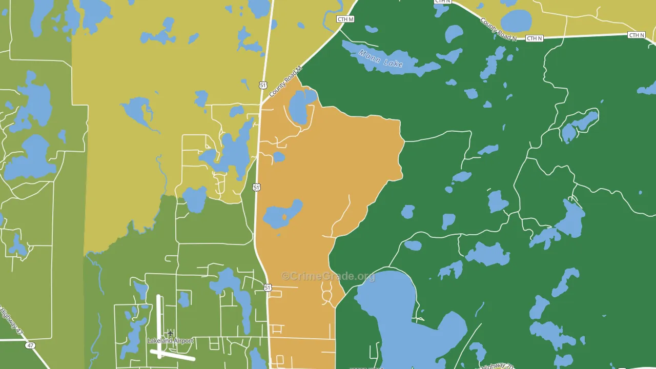 Arbor Vitae, WI Map of Drug-Related Crime Rates