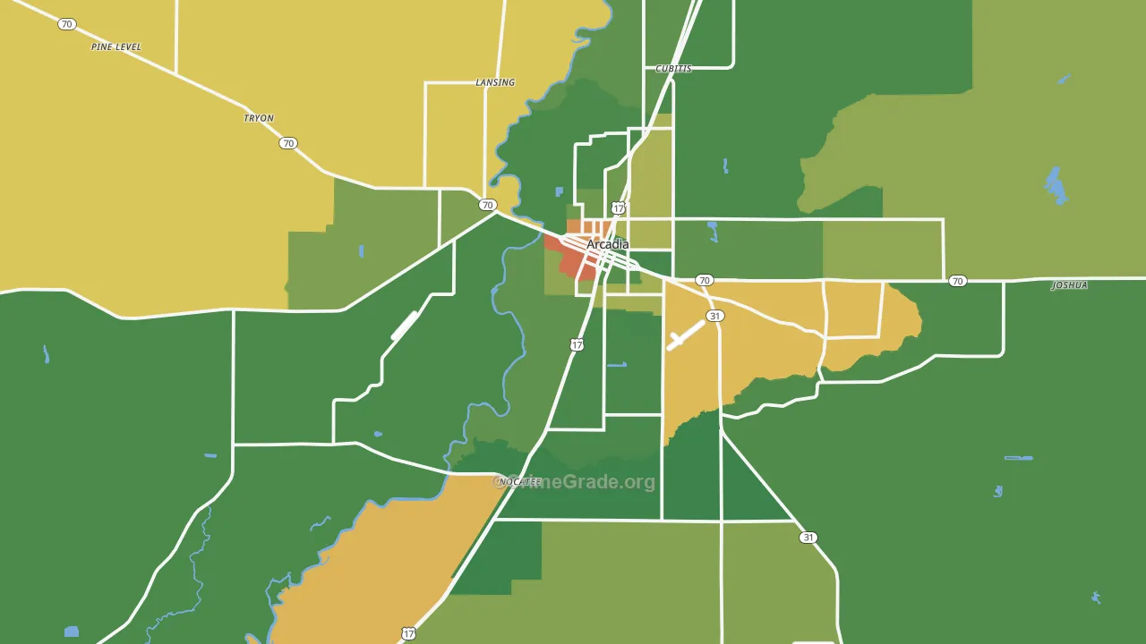 Arcadia, FL Map of Drug-Related Crime Rates