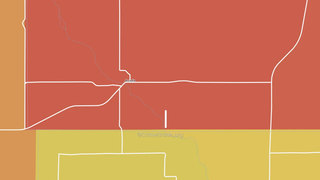 Arcadia, NE Map of Drug-Related Crime Rates