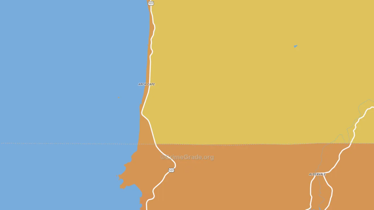 Arch Cape, OR Map of Drug-Related Crime Rates