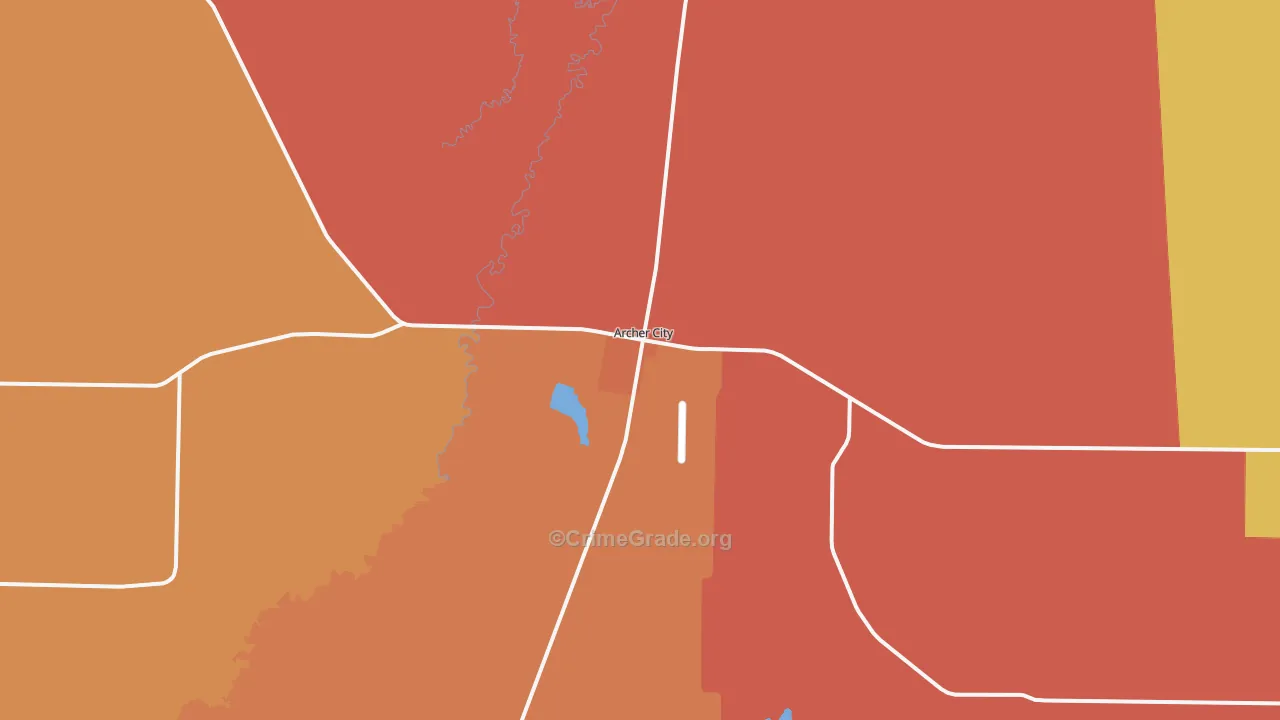 Archer City, TX Map of Drug-Related Crime Rates