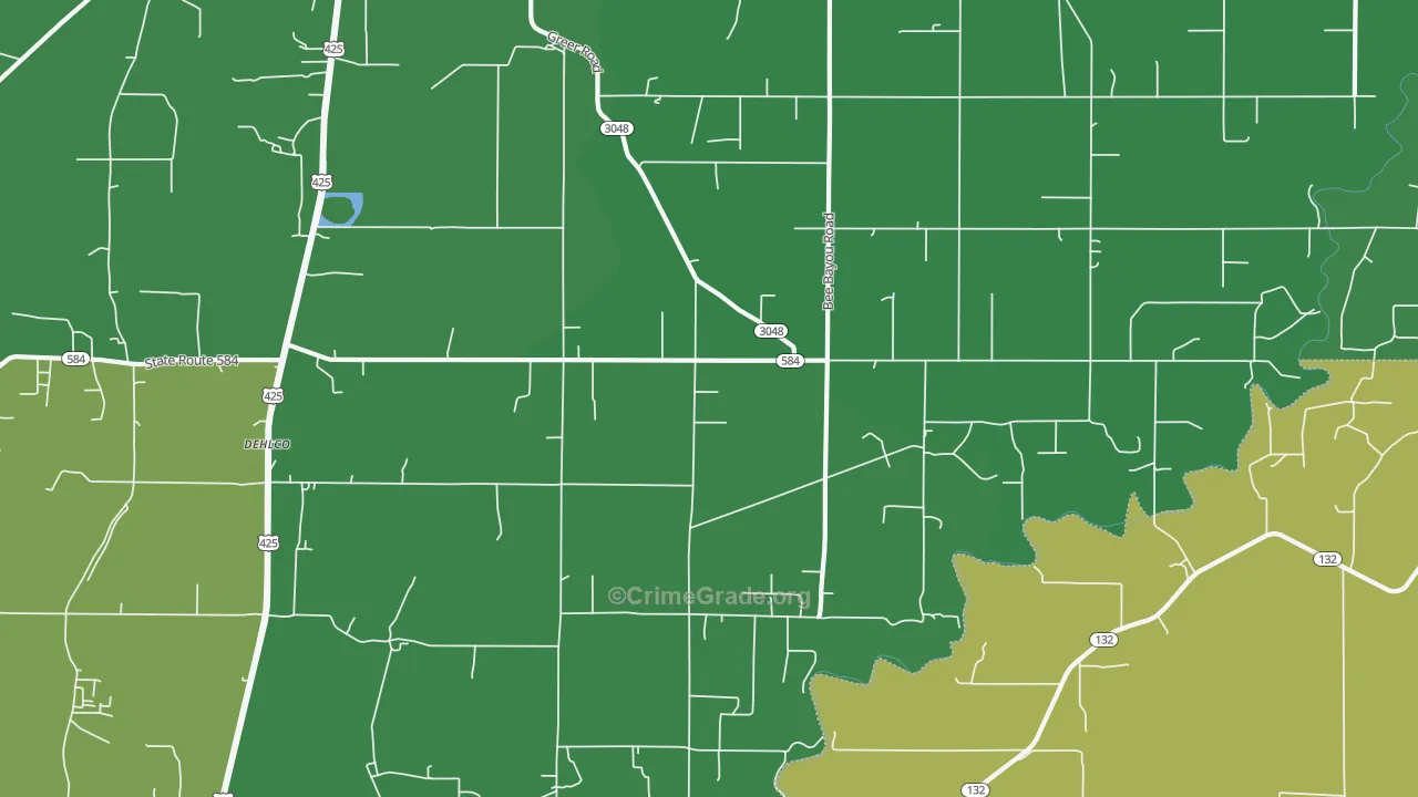 Archibald, LA Map of Drug-Related Crime Rates