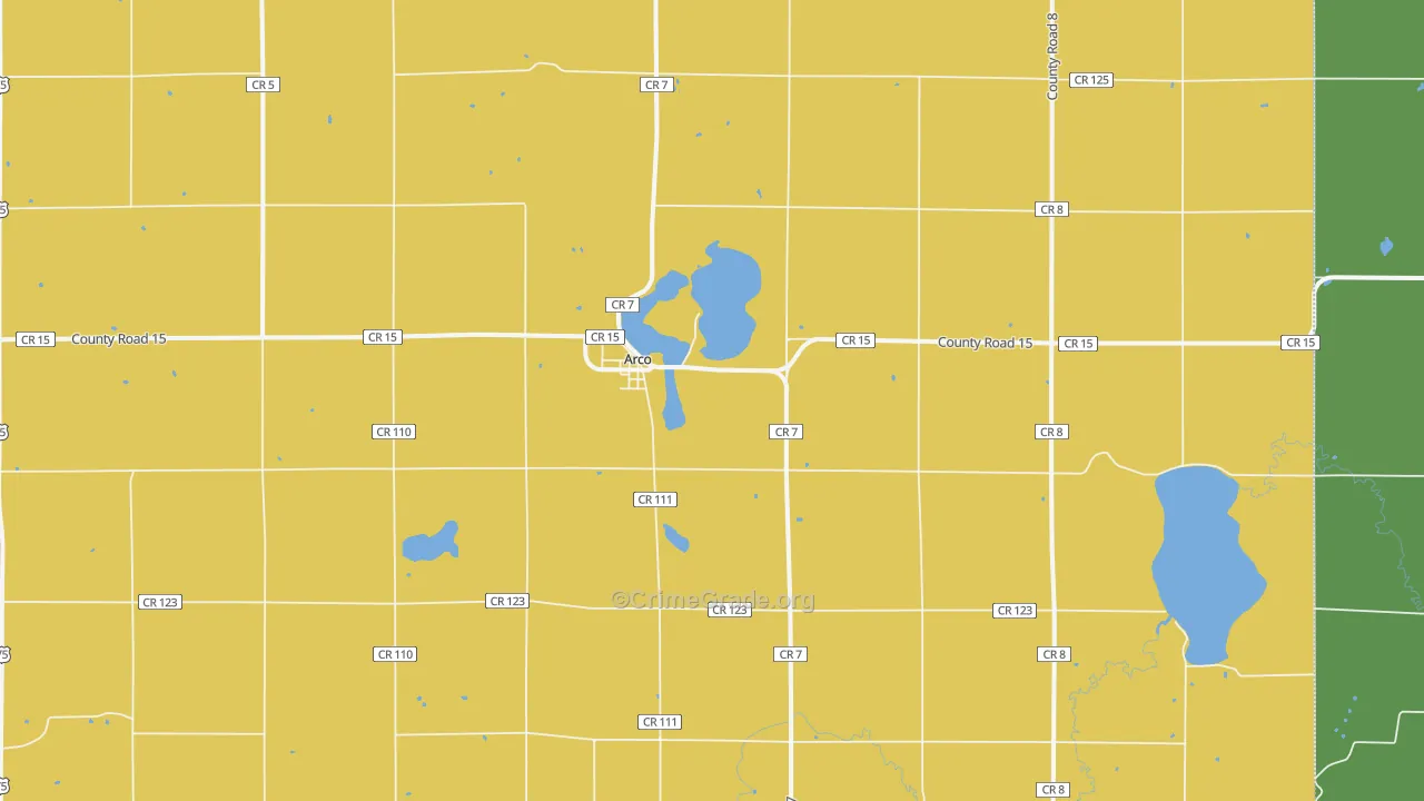 Arco, MN Map of Drug-Related Crime Rates
