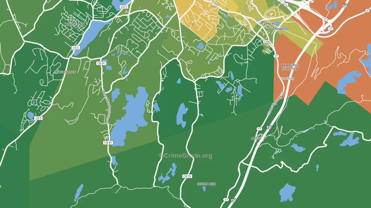 Arden, NY Map of Drug-Related Crime Rates