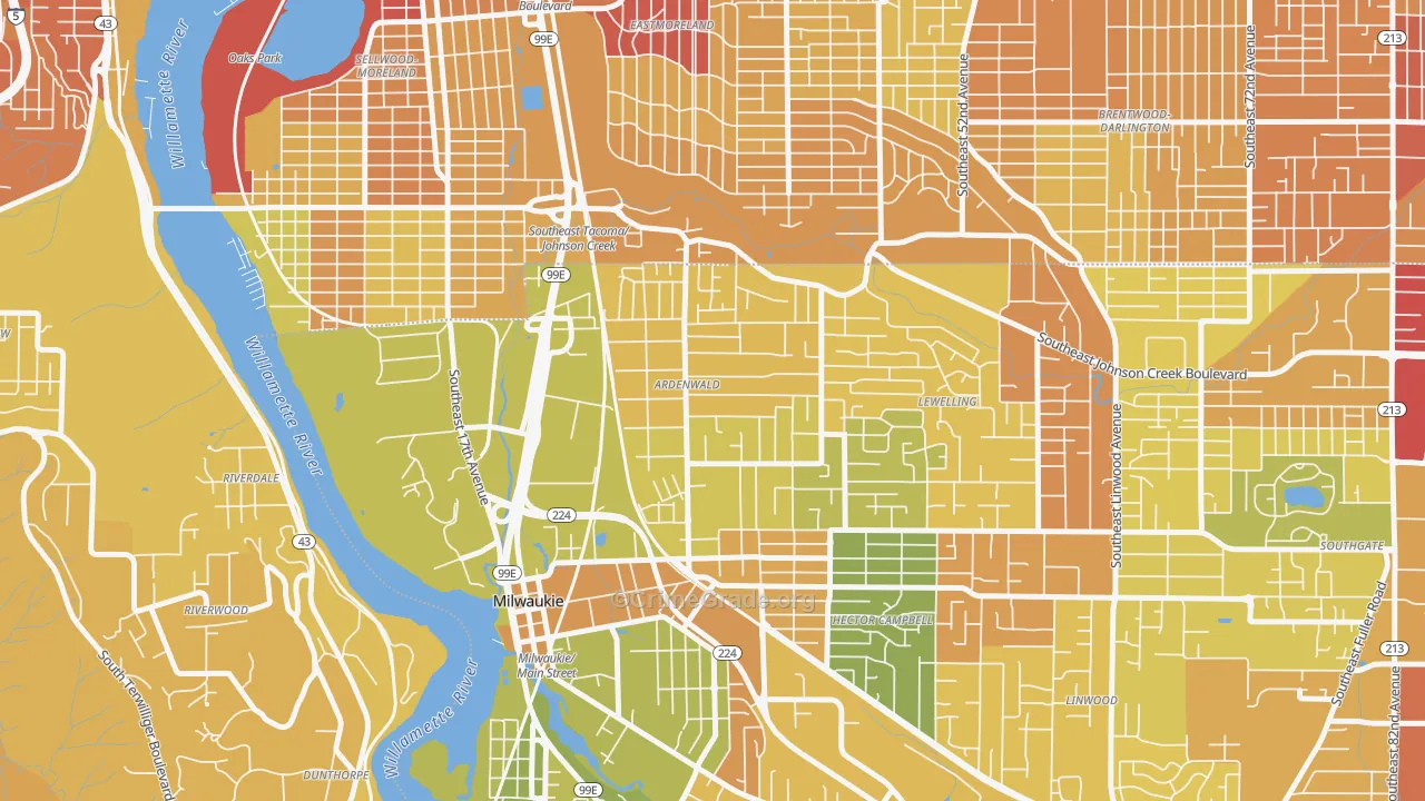 Ardenwald, Milwaukie, OR Map of Drug-Related Crime Rates