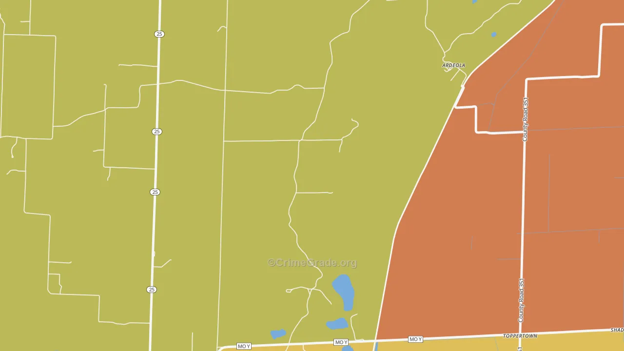 Ardeola, MO Map of Drug-Related Crime Rates