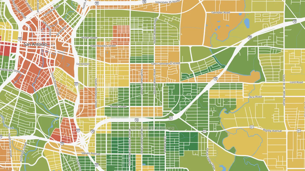 Arena District, San Antonio, TX Map of Drug-Related Crime Rates