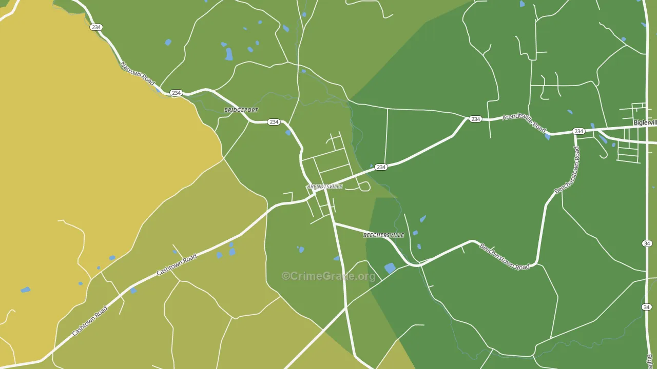 Arendtsville, PA Map of Drug-Related Crime Rates