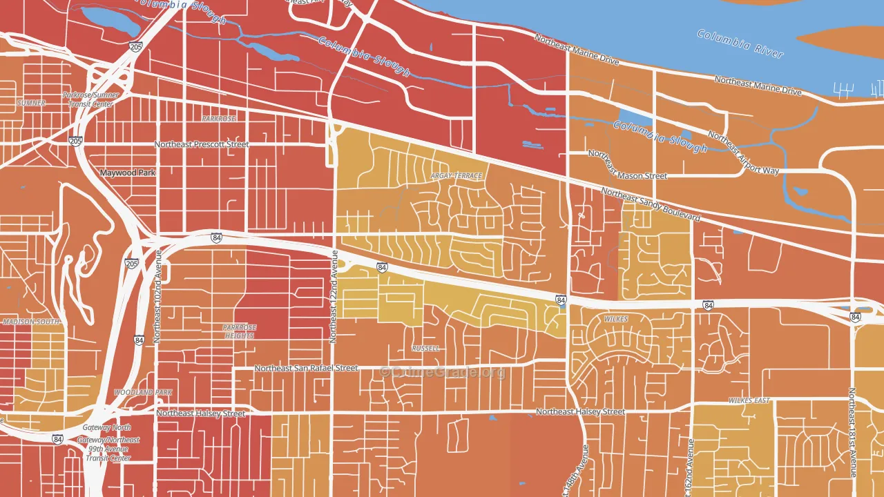 Argay, Portland, OR Map of Drug-Related Crime Rates
