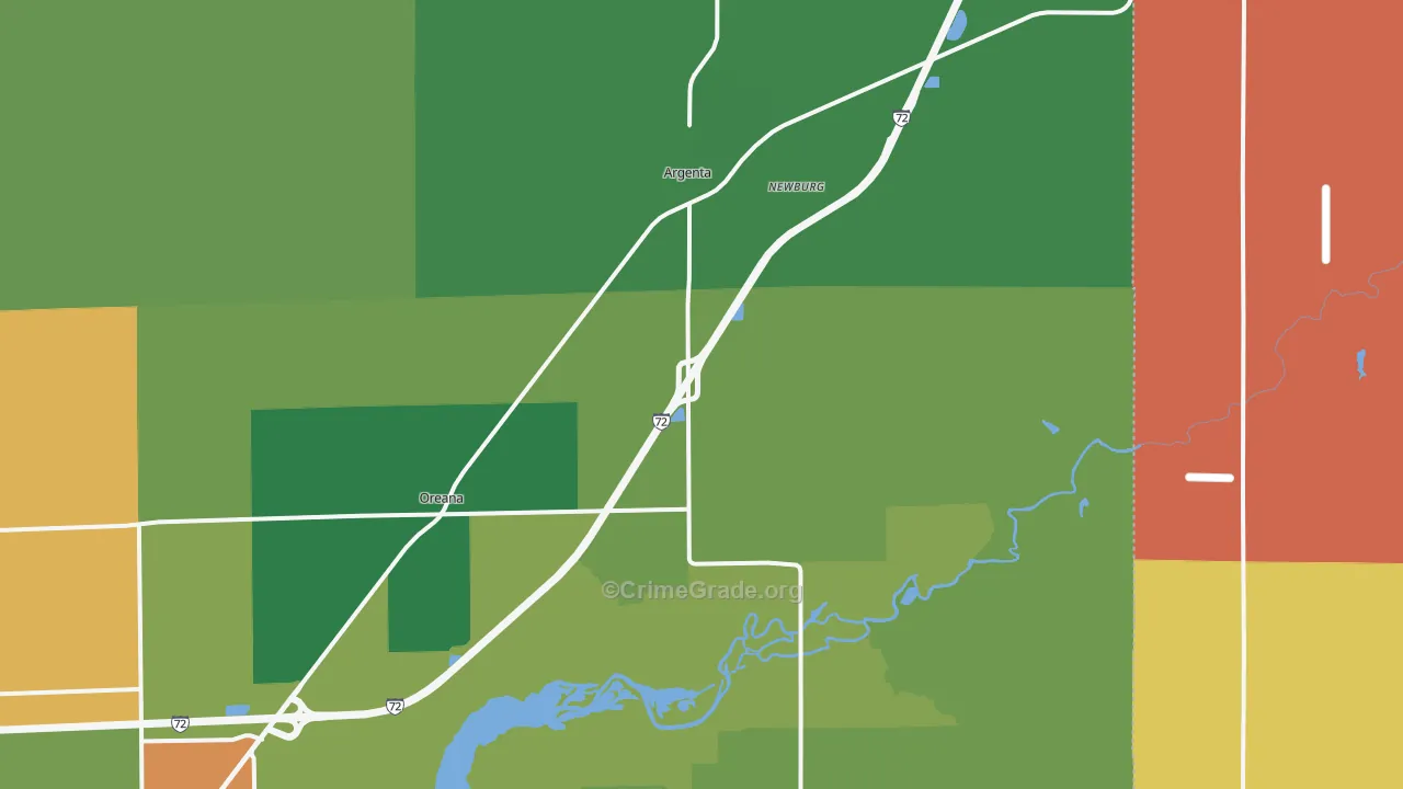 Argenta, IL Map of Drug-Related Crime Rates